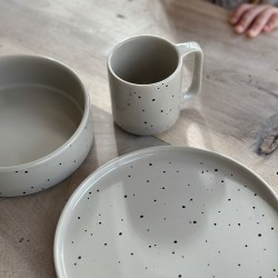 Camren porcelain crockery set splash dots mist Liewood