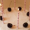 Lot de 12 bougies d'anniversaire cerise Konges Slojd
