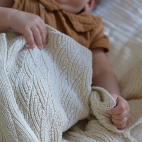 Baby blanket pointelle off white Konges Slojd