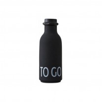 To Go drinking bottle black Design Letters