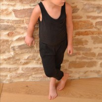 Combichino jumpsuit black sand Le Petit Germain