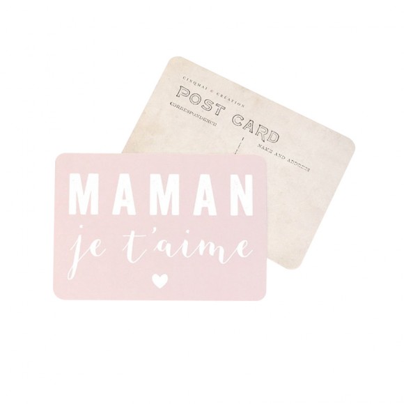 Postcard "MAMAN JE T'AIME" (MOM I LOVE YOU) Cinq Mai
