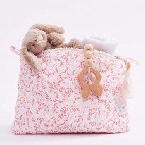 Baby care pouch pink leaves Big Bla