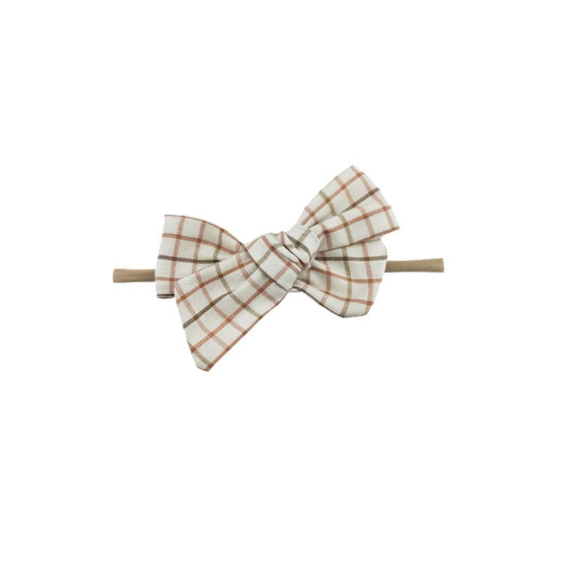 Florestine bow nylon headband beige Little Millie