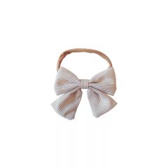 Elena striped bow headband beige Little Millie