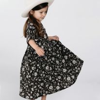 Midnight floral dress girl Rylee and Cru