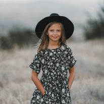 Midnight floral dress girl Rylee and Cru