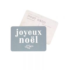 Post Card "Joyeux Noël" bleu stone Cinq Mai