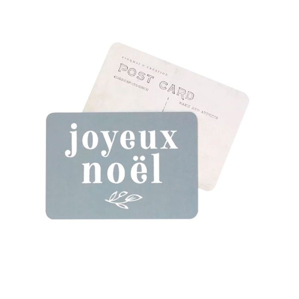 Carte postale "Joyeux Noël" bleu stone Cinq Mai