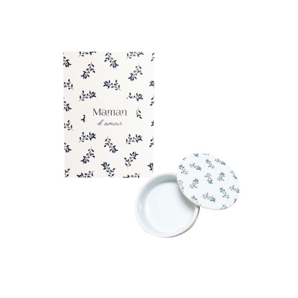 Porcelain box and silkscreened card "Maman d'amour" Poussière des rues