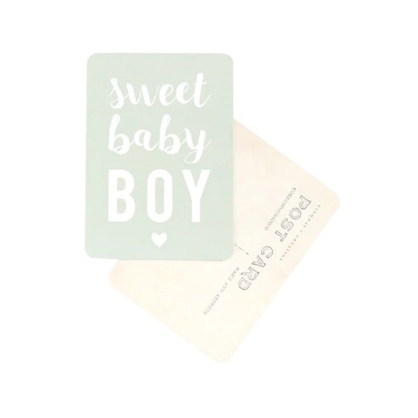 Carte postale "sweet baby boy" smoke green Cinq Mai