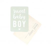 Postcard  "sweet baby boy" smoke green Cinq Mai