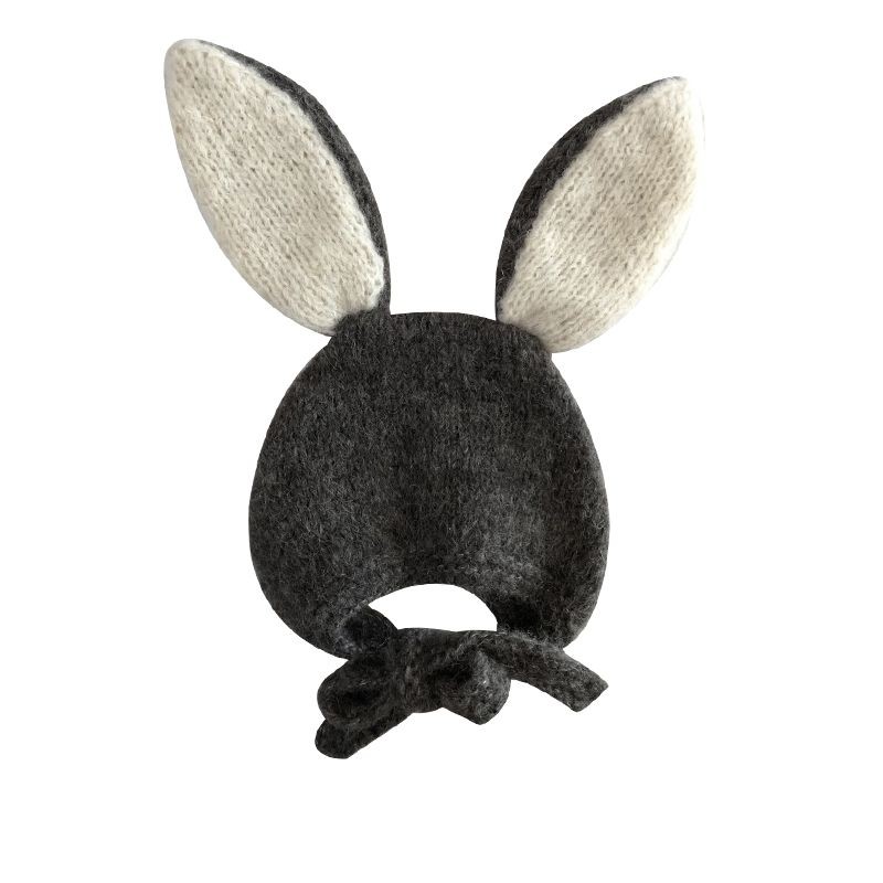 Bunny bonnet dark grey Bambolina