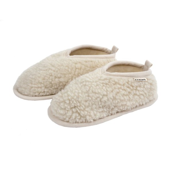 Chaussons en laine femme lait Binibamba