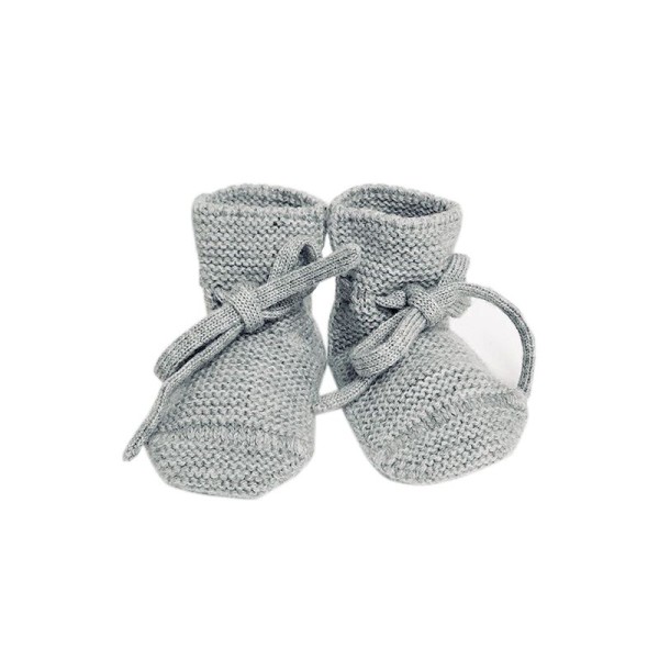 Wool Booties grey melange  Hvid