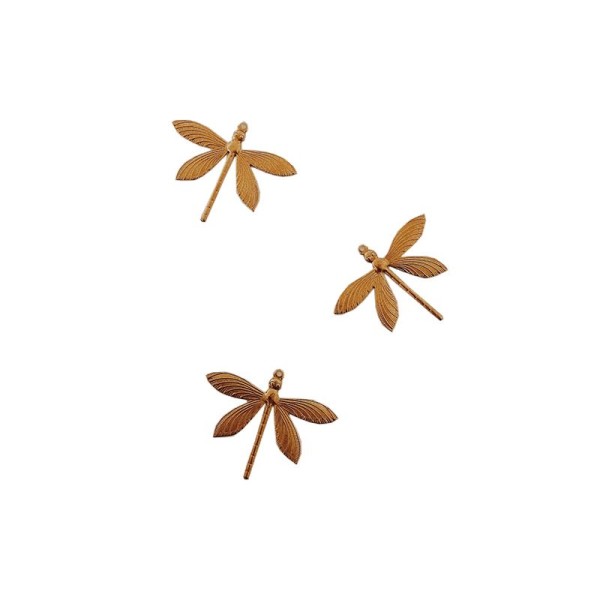 Trio de libellules en laiton Gentil Coquelicot