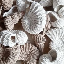 Coquillage rond en crochet cream Supcio Design
