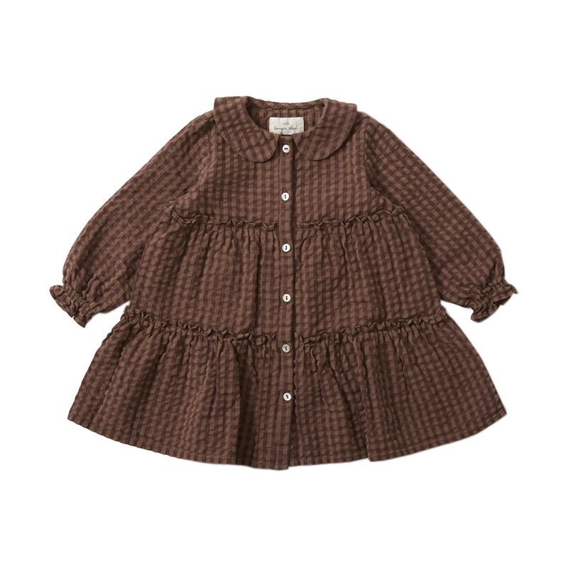 Ava dress brown check Konges Slojd