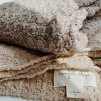 Couverture en laine paloma brown Konges Slojd