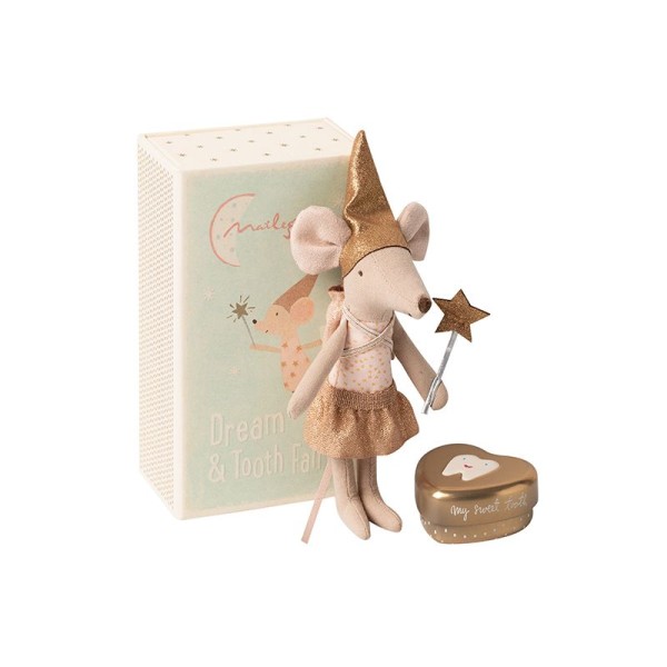 Tooth fairy big sister mouse with metal box Maileg