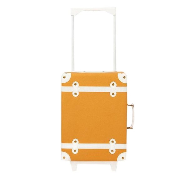 Petite valise à roulettes abricot