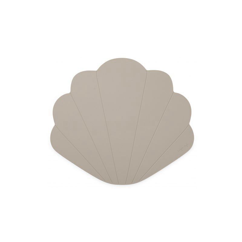 Silicone placemat clam warm grey Konges Slojd