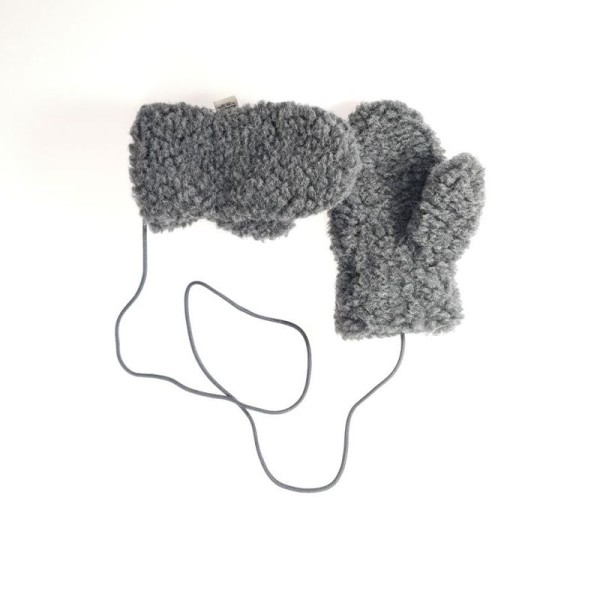 Wool mittens junior gully graphite Alwero