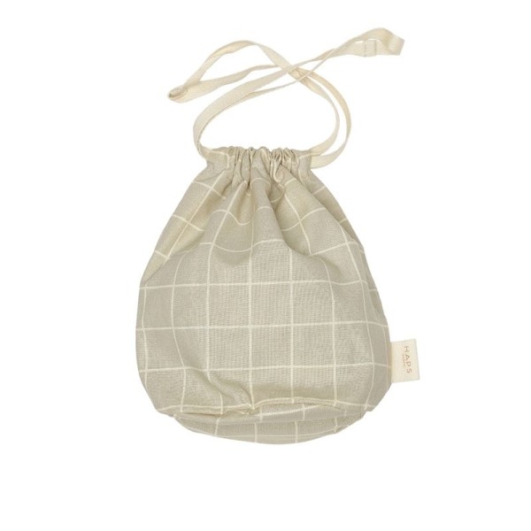 Multi bag small oyster grey check Haps Nordic