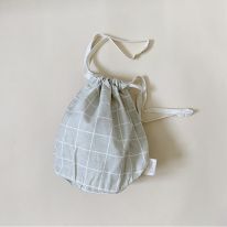 Multi bag small oyster grey check Haps Nordic