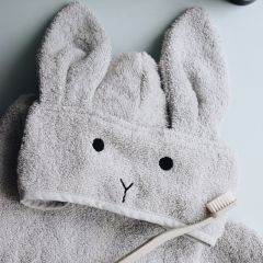 Augusta hooded junior towel rabbit dumbo grey